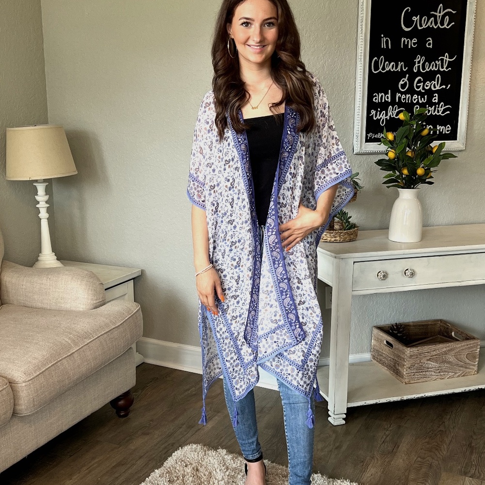 Blue Paisley Kimono